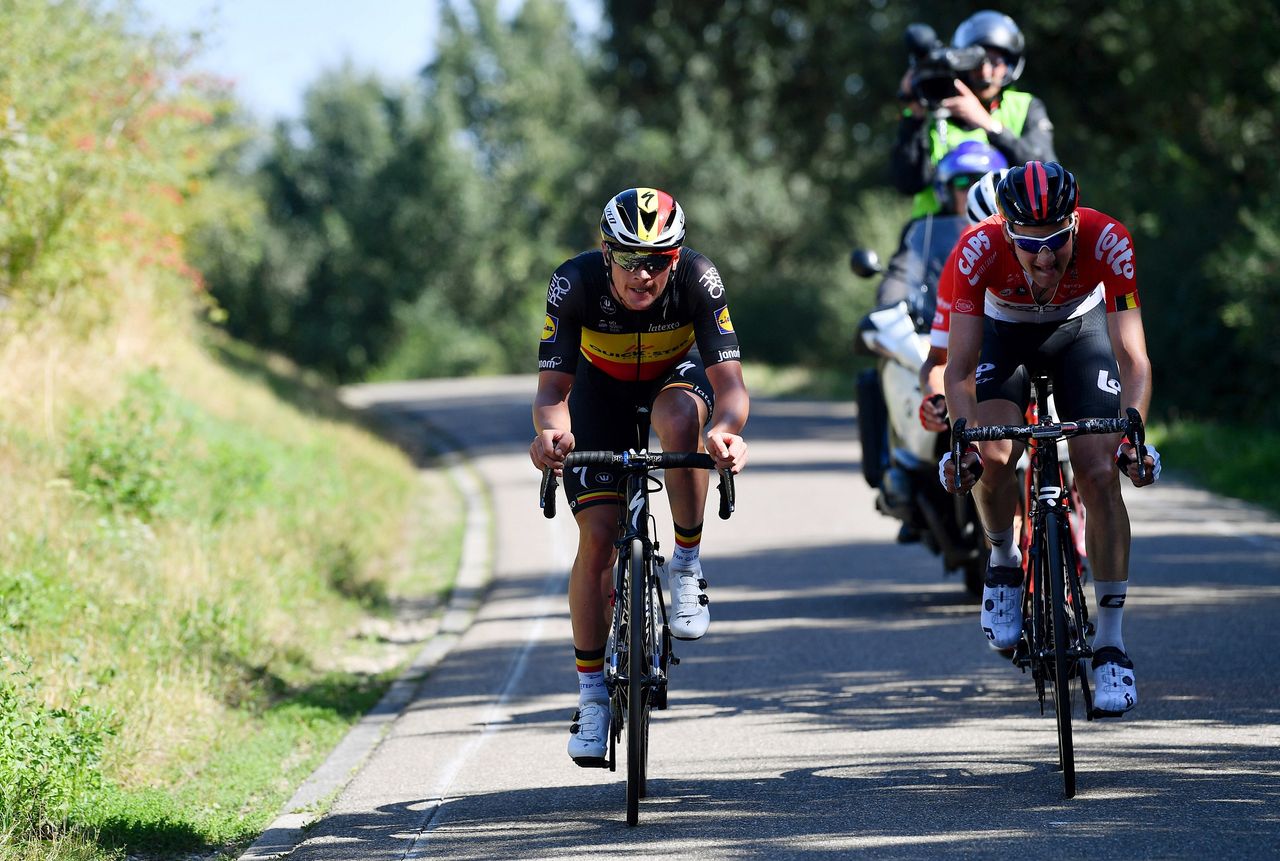 Yves Lampaert on the attack with Tim Wellens and Jasper Stuyven