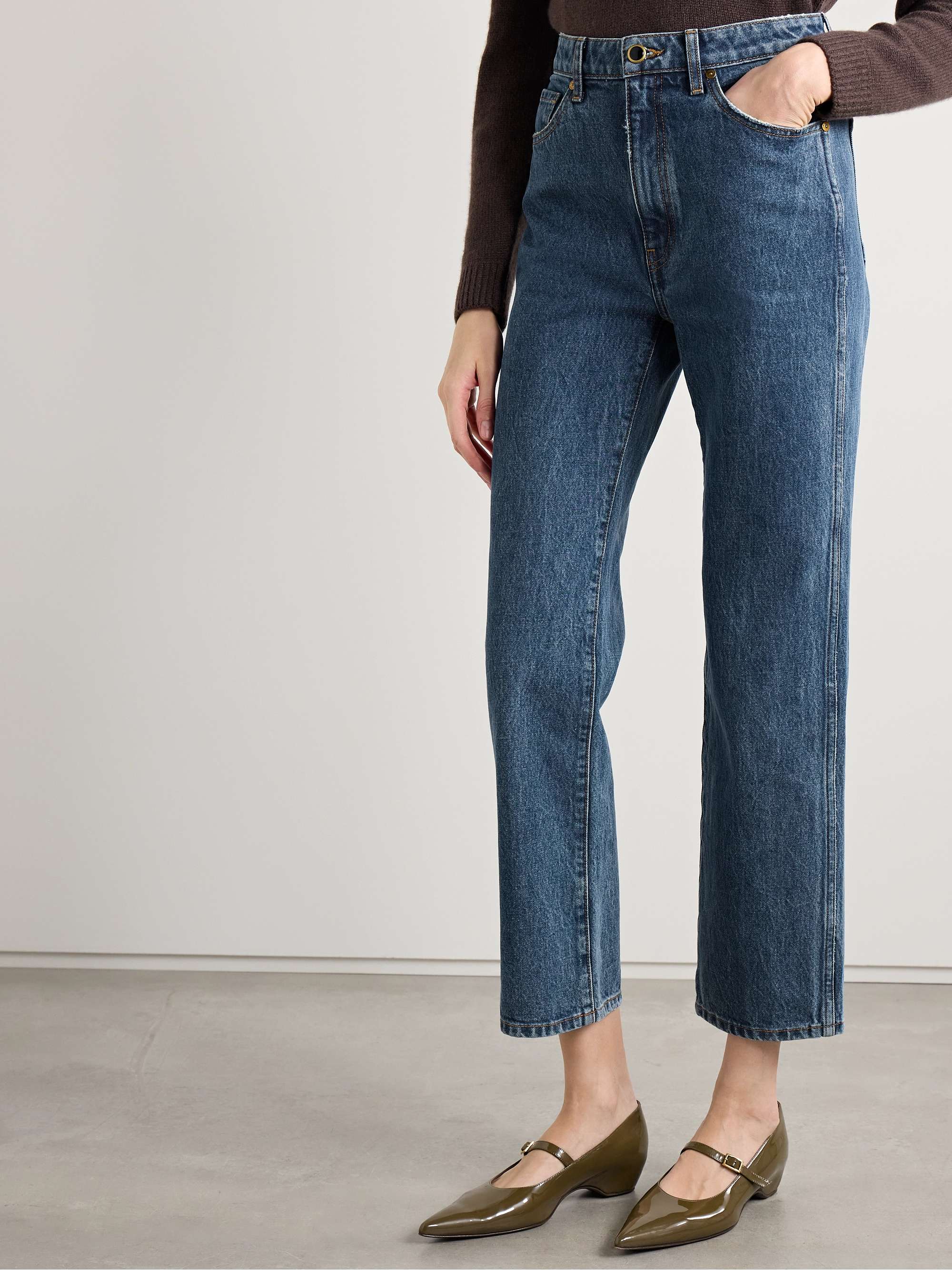 Abigail Cropped High-Rise Straight-Leg Jeans