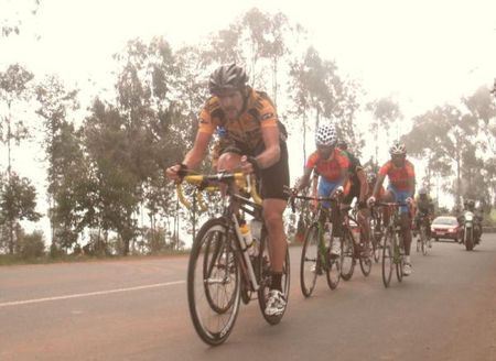 Dan Craven (UCI Continental Center) powers the break.