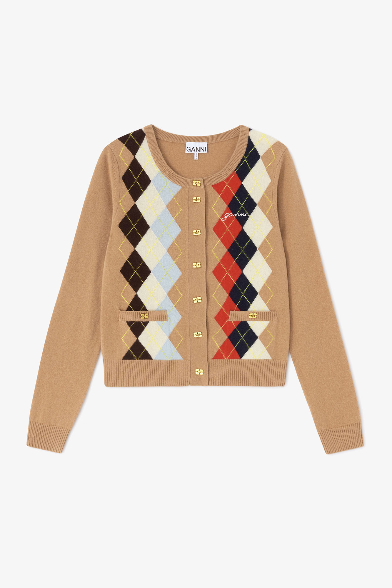 Argyle Print Cardigan