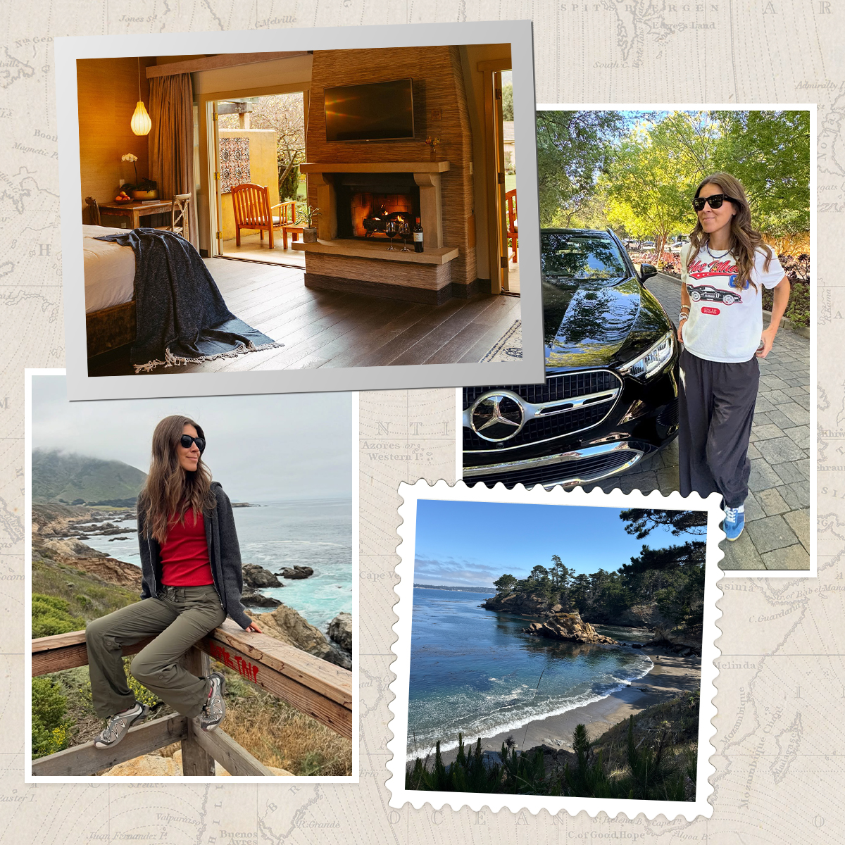 Various images of a road trip in Northern California