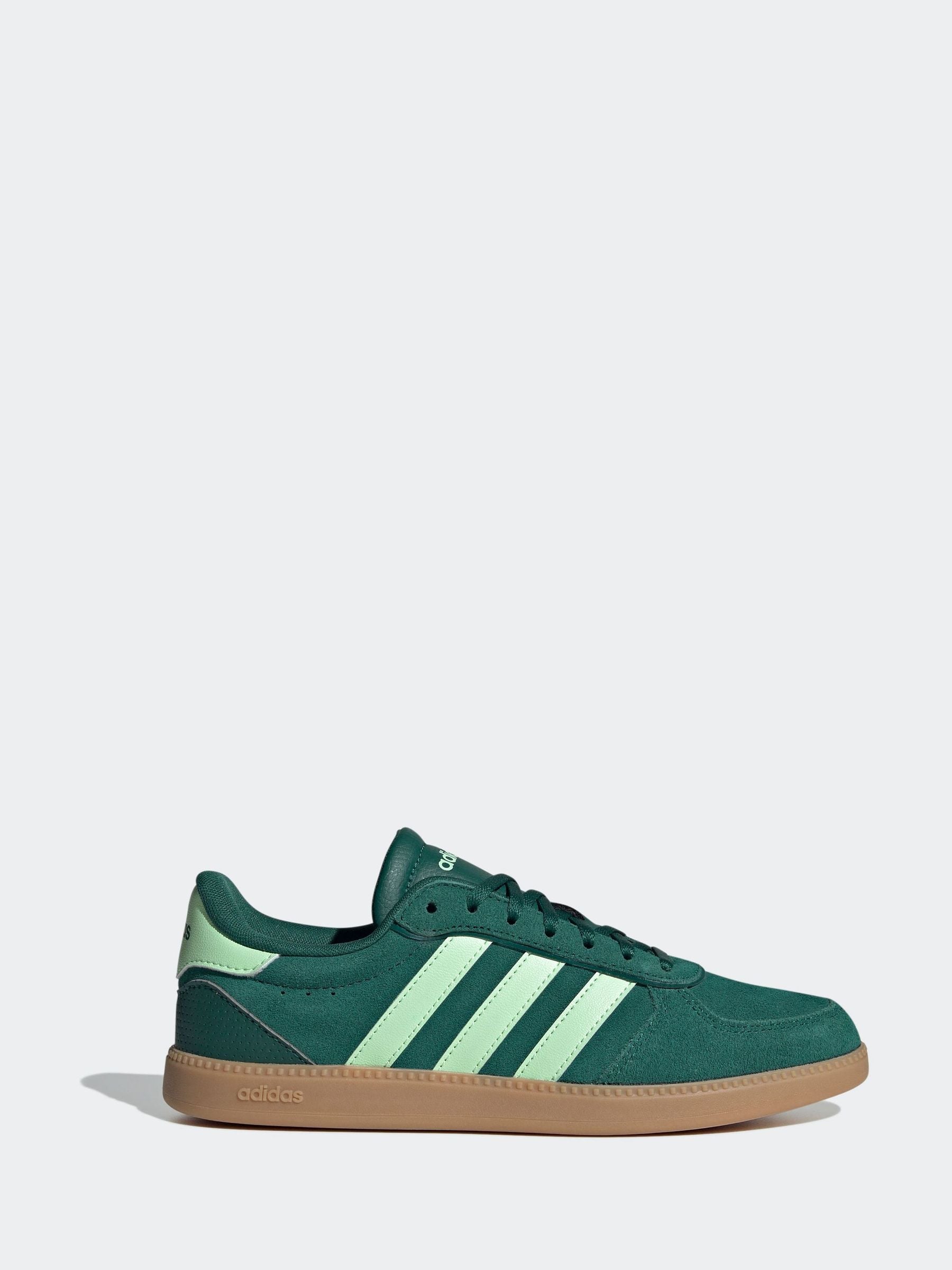 Adidas Dark Green/white Breaknet Sleek Trainers