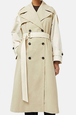 Jigsaw Double Breasted Panelled Trench Coat