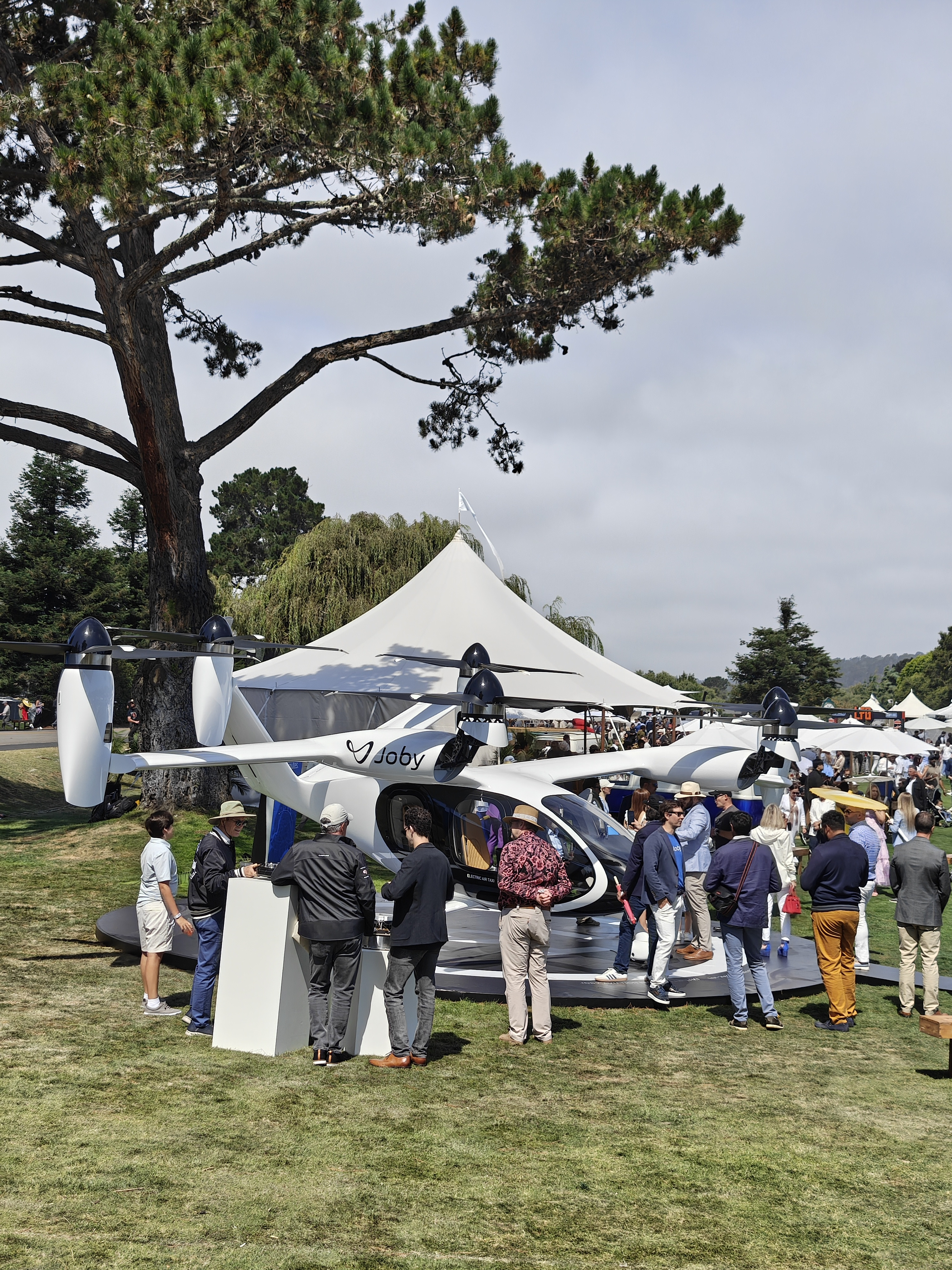 Joby Aviation showed a full-size mock-up of their air taxi at The Quail