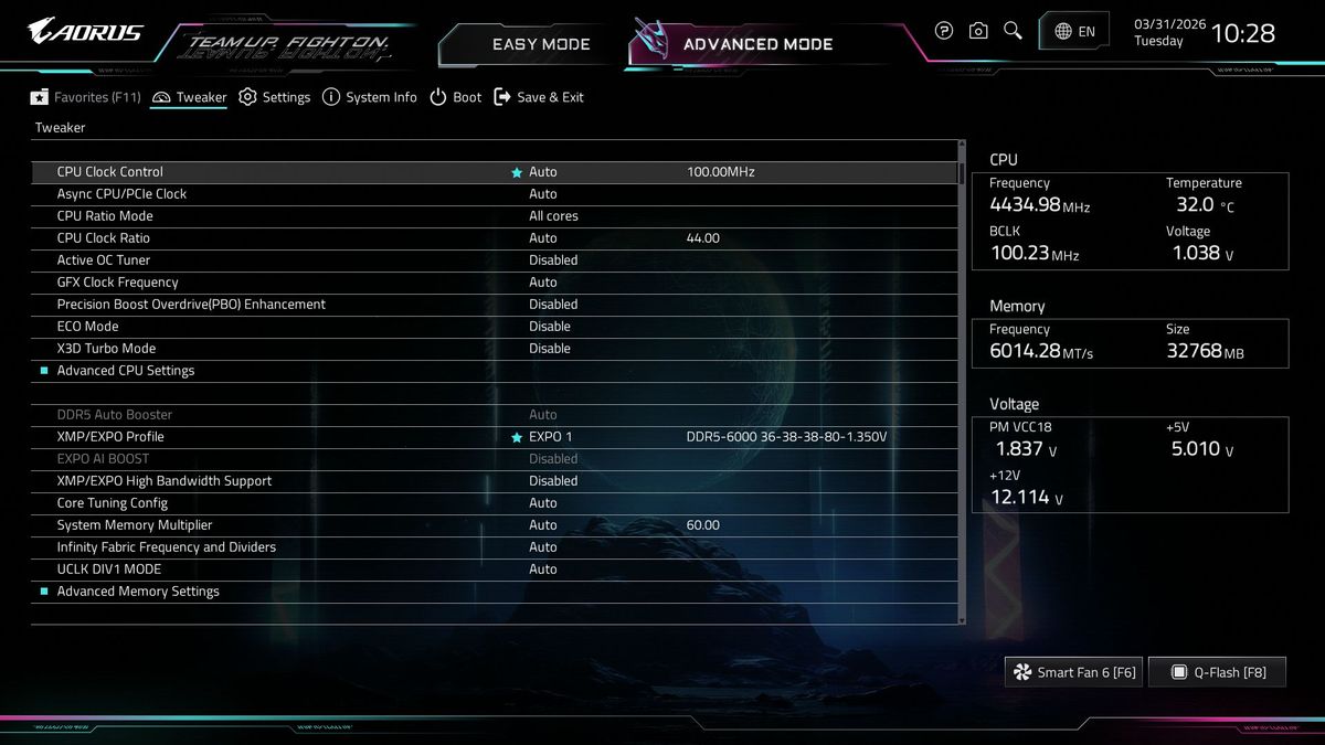 Gigabyte X870E Aorus Xtreme X3D AI Top - BIOS