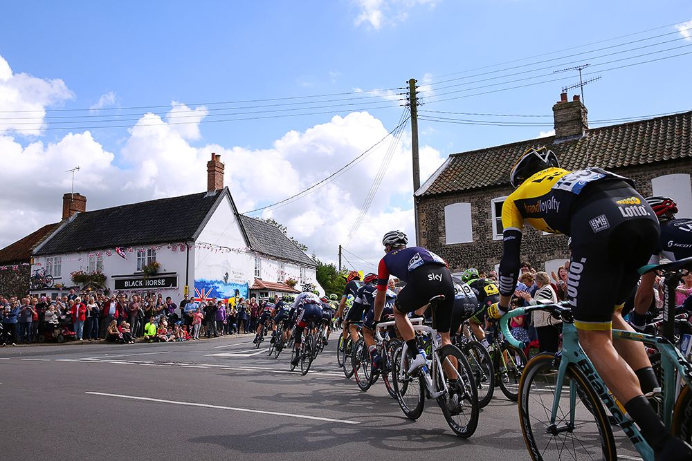The peloton in action during stage 7.