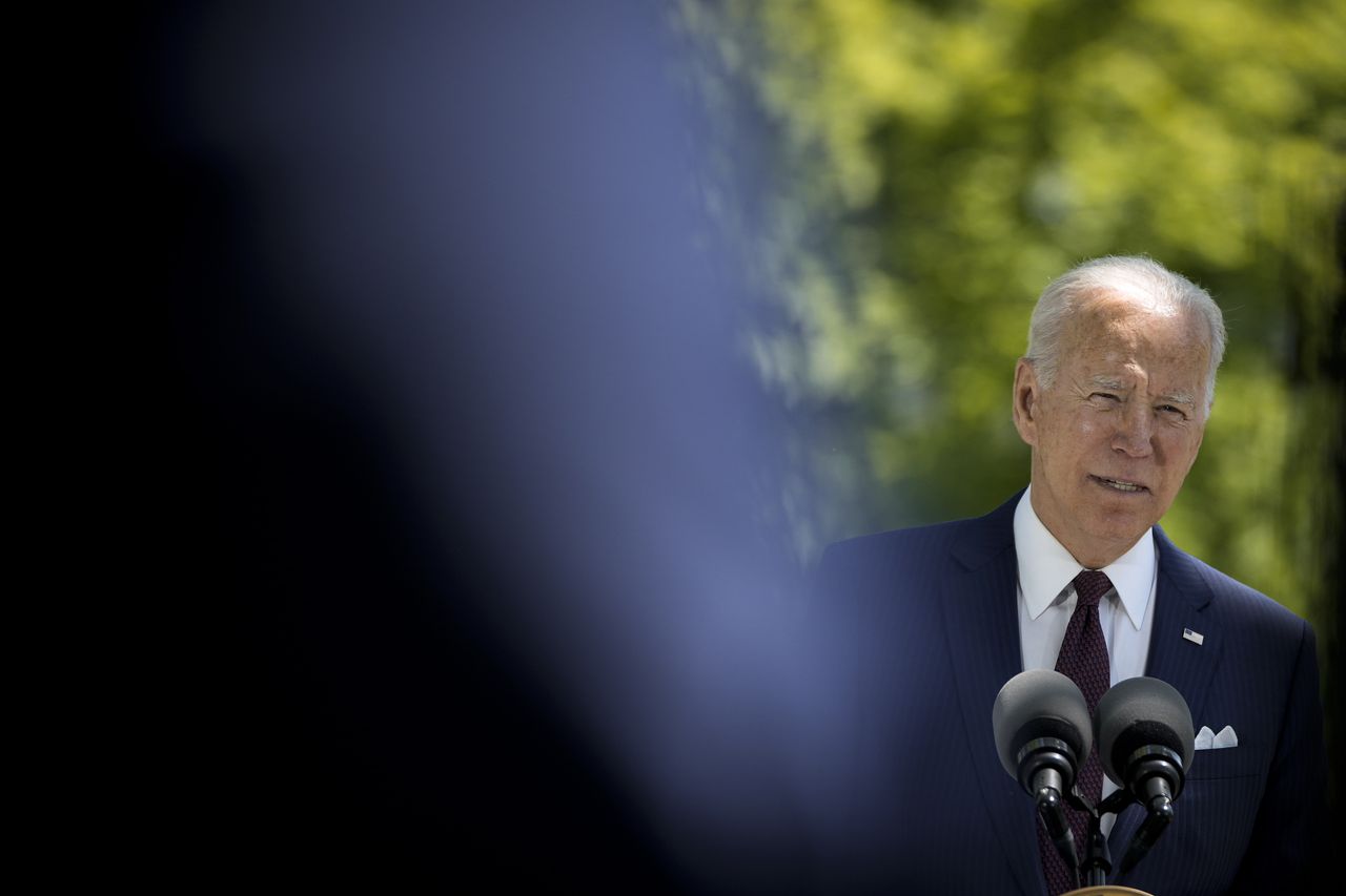 Biden speaks to reporters