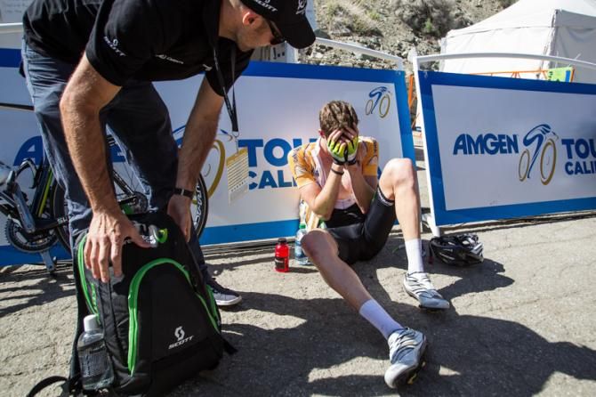 Joe Dombrowski (Bontrager-Livestrong) learns what its like to climb with the ProTour riders at the Tour of California.