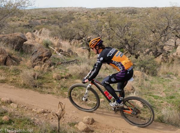 Barry Wicks (Kona) riding his last lap to give his team second place