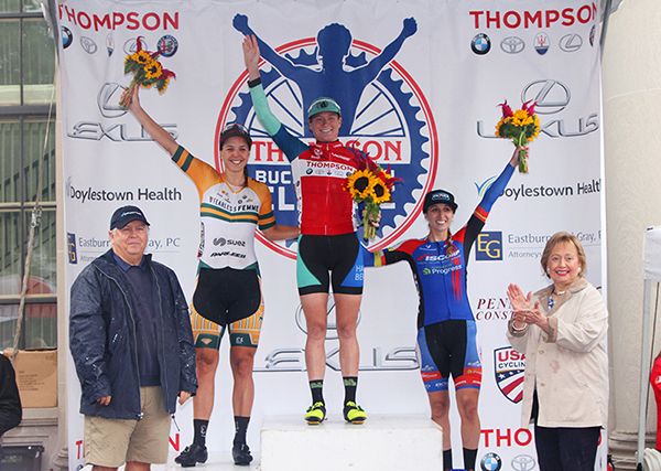 The Women's Podium: 2nd place, Beth Wiasak( Fearless Femme Racing) 1st place, Lily Williams (Hagens Berman|Supermint) 3rd place Samantha Schneider (ISCorp Pro Cycling