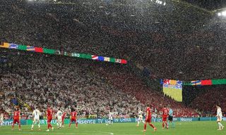 Inclement weather, lightning and thunderstorms during the Euro 2024 clash between Germany and Denmark