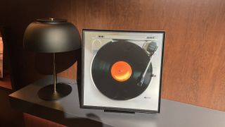 Samsung Music Frame wireless speaker feature a picture of a record player and vinyl