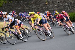2023 Tour de France: Mavi García (LivRacing Teq Find) ahead of Lotte Kopecky (SD Worx) and Demi Vollering (SD Worx)