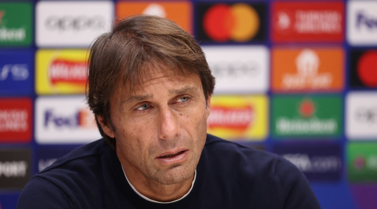 Tottenham Hotspur head coach Antonio Conte during a press conference ahead of the UEFA Champions League match between Tottenham Hotspur and Eintracht Frankfurt