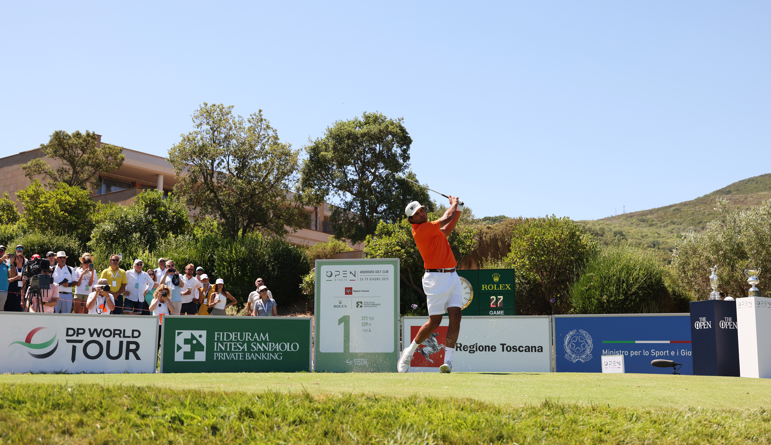 Eugenio Chacarra hits a tee shot 
