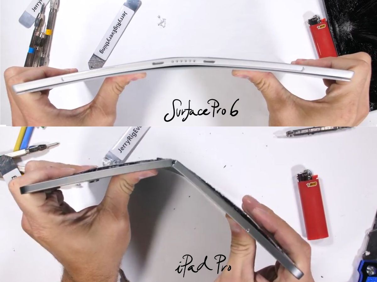 Surface Pro 6 Beats New iPad Pro in Bend Test Laptop Mag