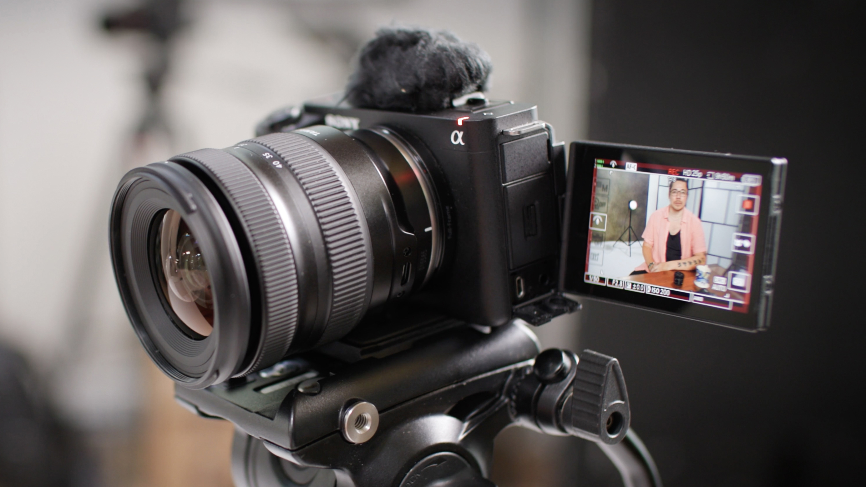 Sony ZV camera being used to film a vlog