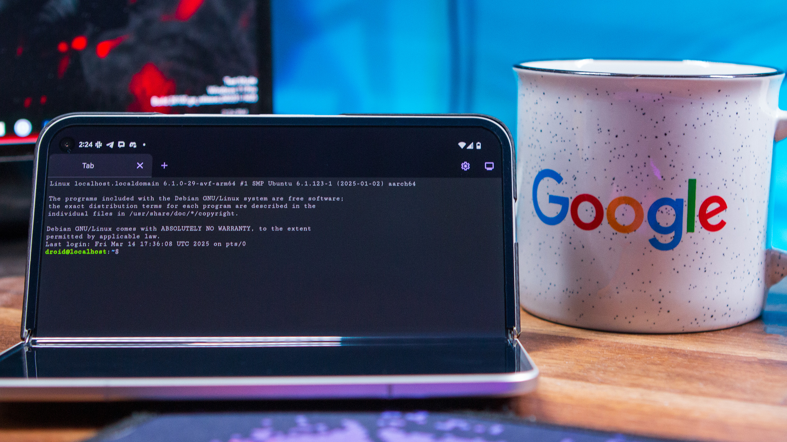 Terminal app on Pixel 9 Pro Fold running Android 16 Beta 3