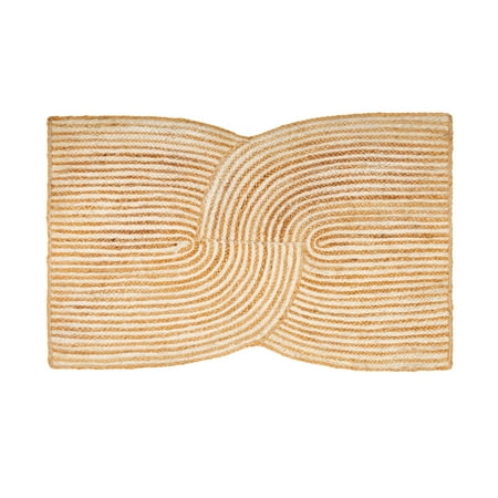 Beautiful Geo Natural Braided Jute Indoor Scatter Rug by Drew Barrymore, 27&quot; X 45&quot;