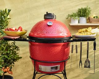 Kamado joe red grill outdoor cooker
