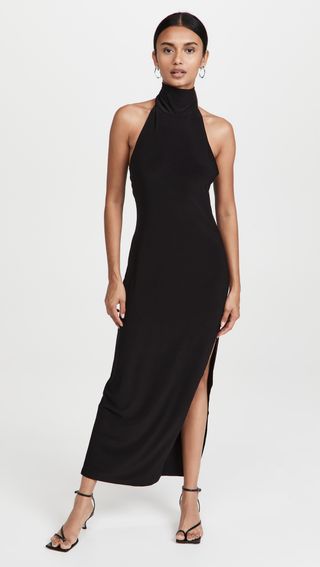 Halter Turtle Side Slit Gown