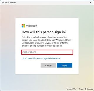 Microsoft account on Windows 11
