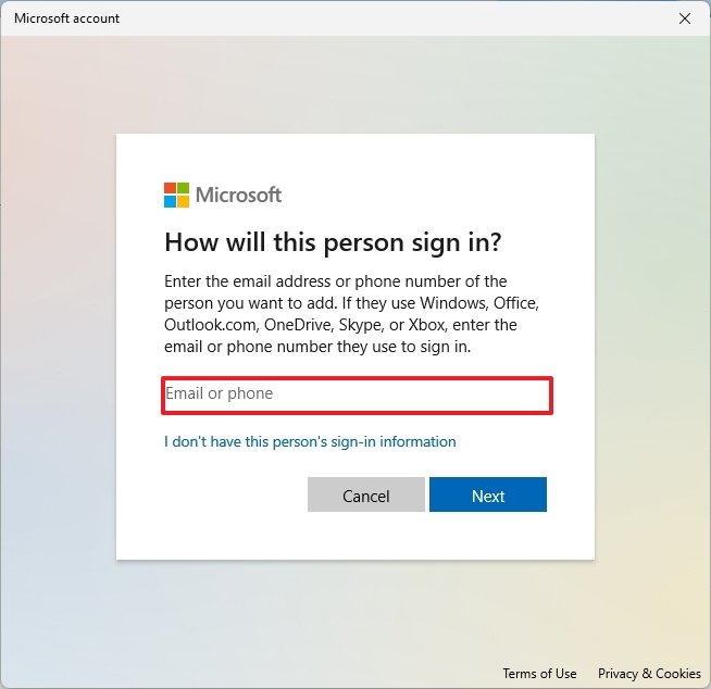 Microsoft Account on Windows 11