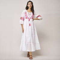 Dream Hole Embroidered Tie Neck Dress, $123.32 (£99) | Cavells 