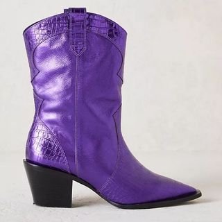 metallic purple western boots