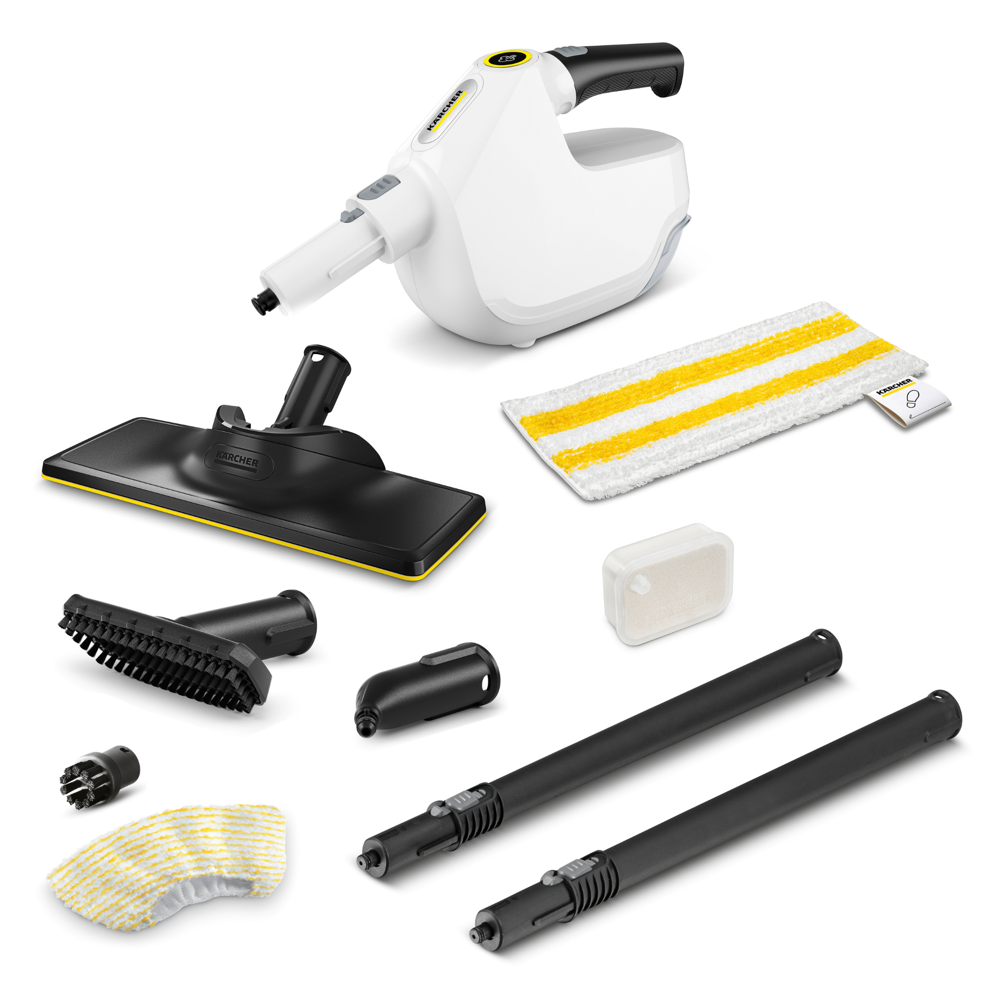 Karcher SC 1 Multi & Up Extra product shot, including nozzles and attachments