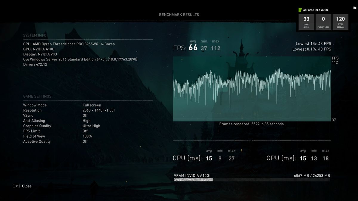 GeForce Now vs. RTX 3080 local comparisons