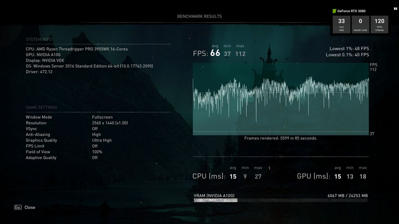 GeForce Now vs. RTX 3080 local comparisons