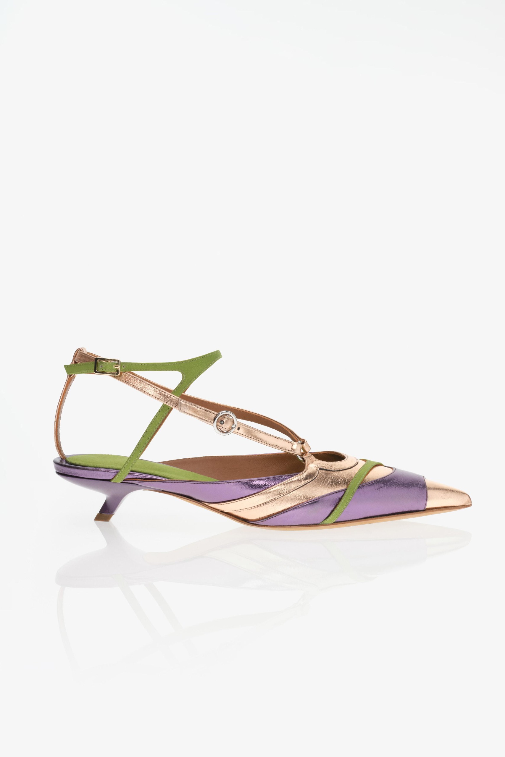 ZARA, Limited Edition Multi-Strap Kitten Heels - Purple - 6