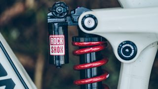 RockShox shock close up with red coil