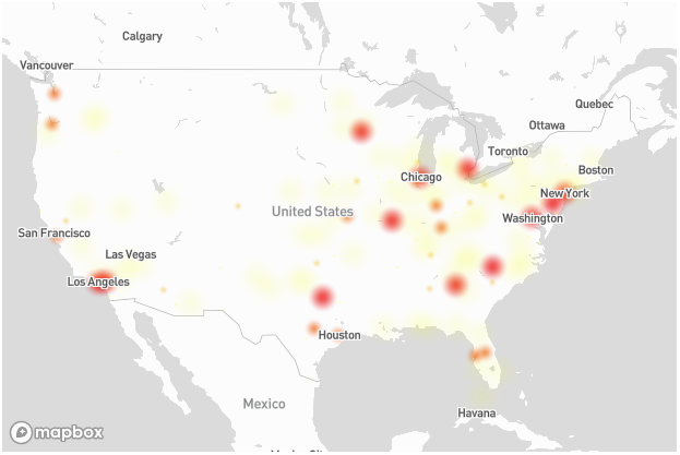T-Mobile outage map 7-27-26