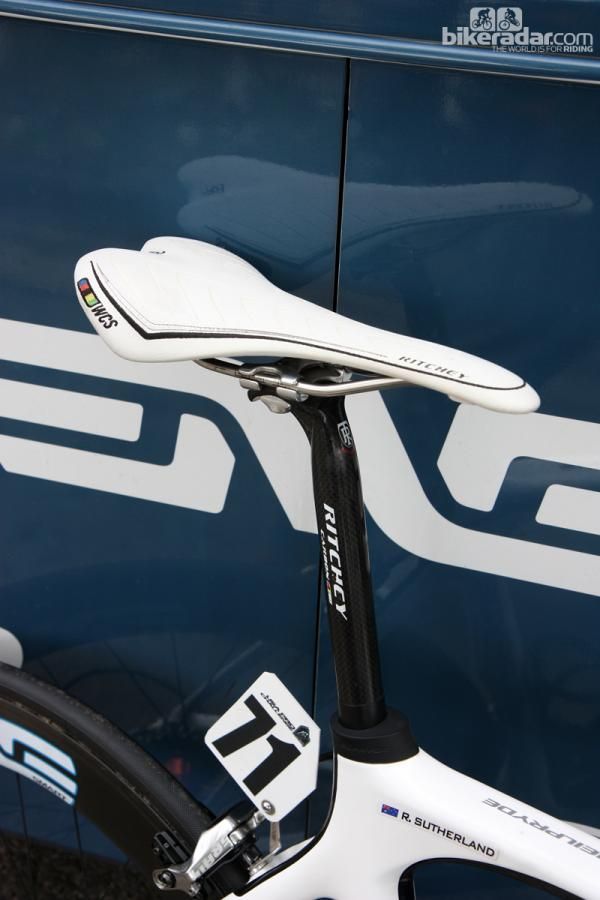 A Ritchey saddle and seatpost for UnitedHealthcare captain Rory Sutherland.
