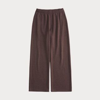 Flat lay image of brown jogging bottoms 