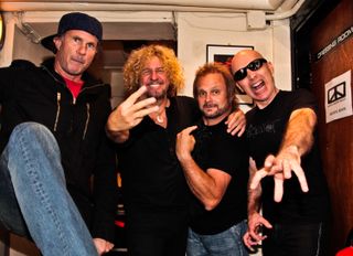 Putting the boot in, Chickenfoot backstage at the Shepherds Bush Empire in 2009