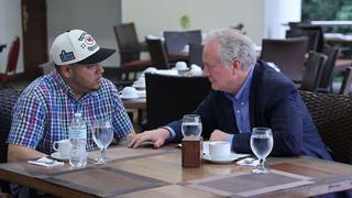 Deportee Kilmar Abrego Garcia with Sen. Chris Van Hollen (D-Md.) in El Salvador.