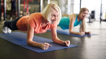 Two women doing a HIIT workout