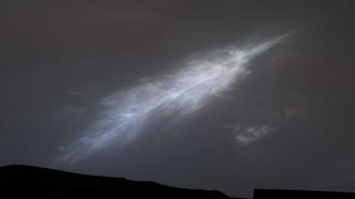 An iridescent cloud snapped by Curiosity on Jan. 27.