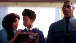 Miles and his family in Spider-Man: Across the Spider-Verse.