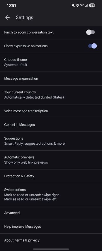 sensitive content warnings on Google Messages