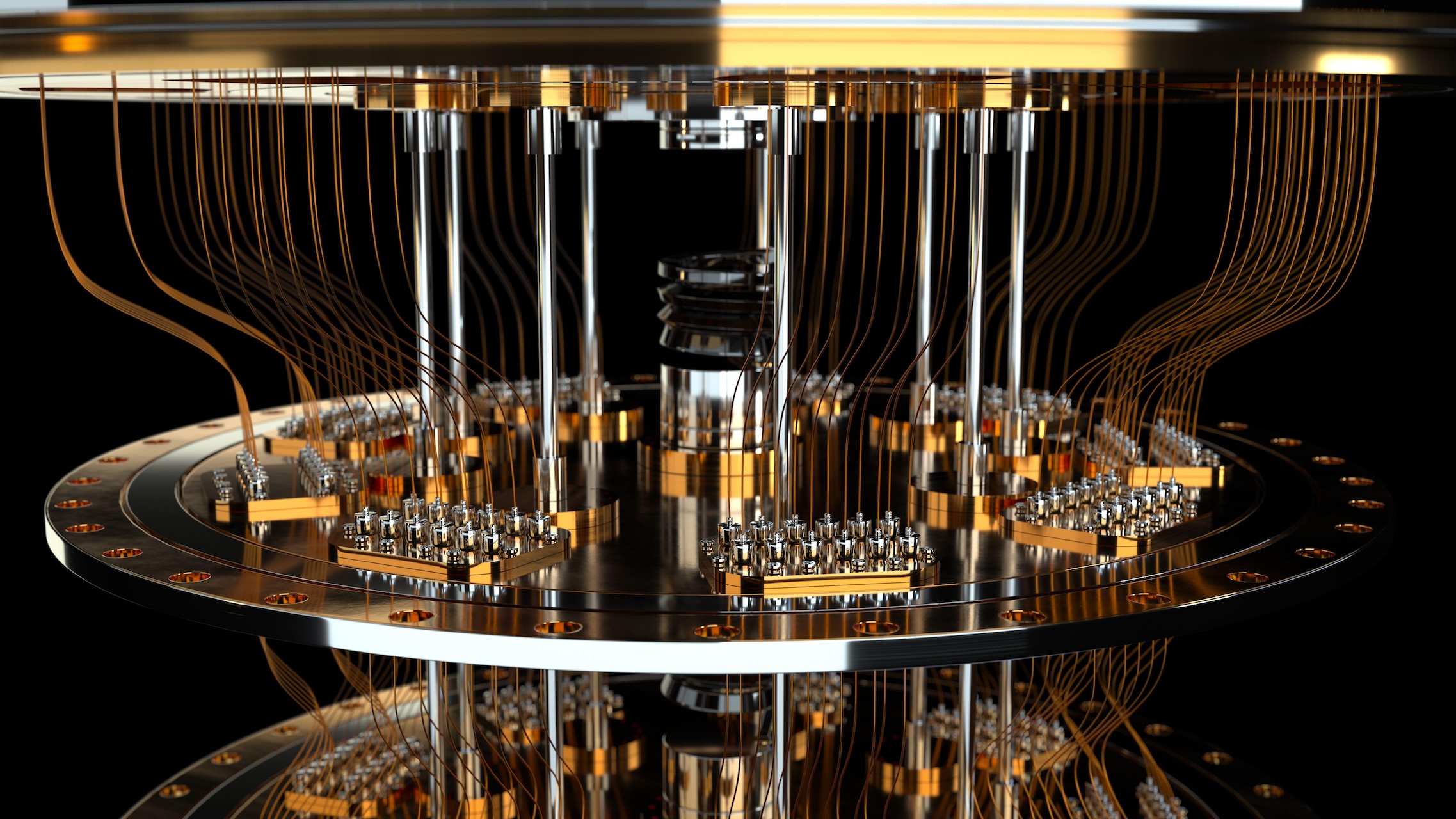 a close-up of a quantum computer