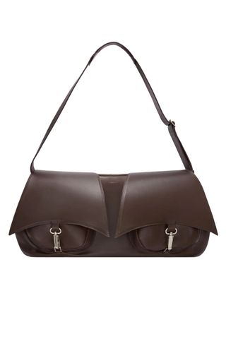 Bolso de viaje de cuero Kikka en chocolate amargo