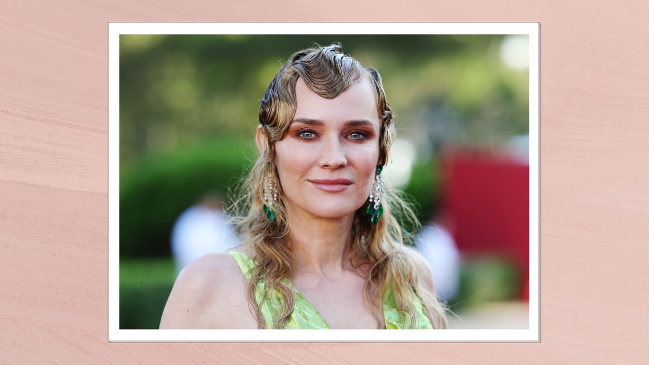 Diane Kruger attends the amfAR Cannes Gala 30th edition Presented by Chopard and Red Sea International Film Festival at Hotel du Cap-Eden-Roc on May 23, 2024 in Cap d&#039;Antibes, France/ in a pink template