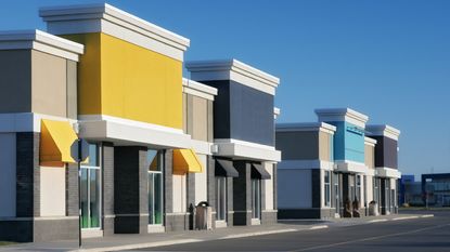 A new strip mall is ready for tenants.