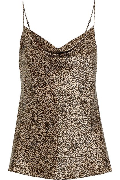 Nili Lotan Gemma Draped Leopard-Print Silk-Satin Camisole