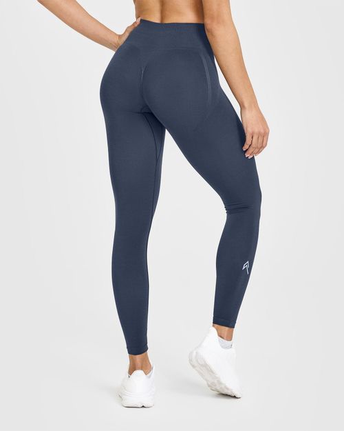 Effortlesslift&trade; Seamless Leggings With White Logo | True Blue