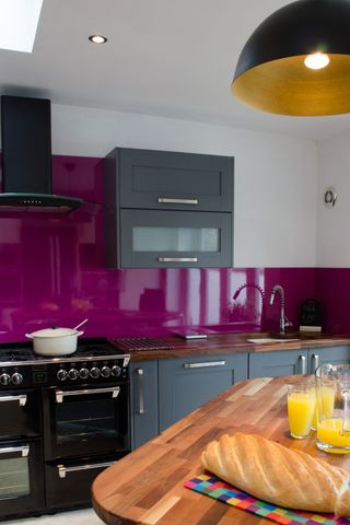 Purple splashback